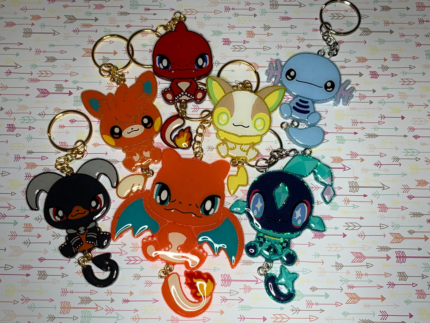 Made to Order Pocket Monster Dangle Tails Set 6 Resin Anime Cosplay Accessory