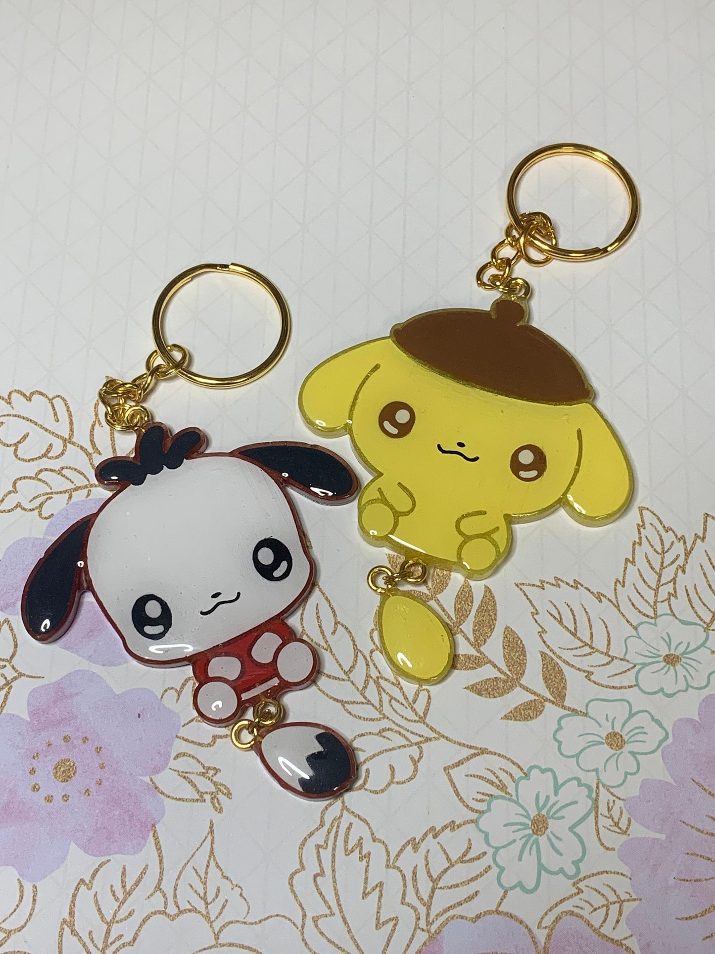 Made to Order Kawaii Kitty White Konnichiwa Flat Dangle Tail Resin Anime Cosplay