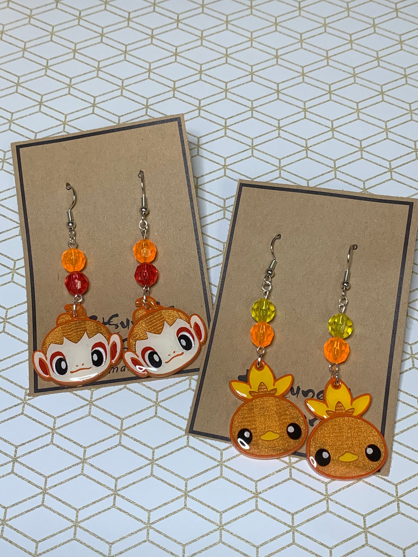 Made to Order Pocket Monster Fish Hook Earrings Set 5 Resin Cosplay Anime