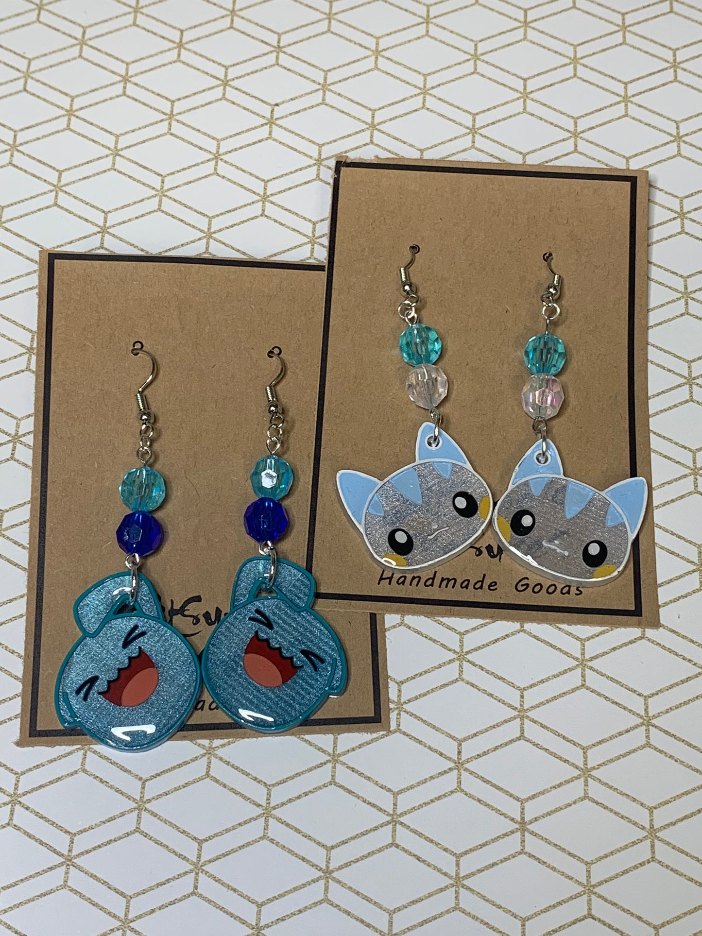 Made to Order Pocket Monster Fish Hook Earrings Set 6 Resin Cosplay Anime