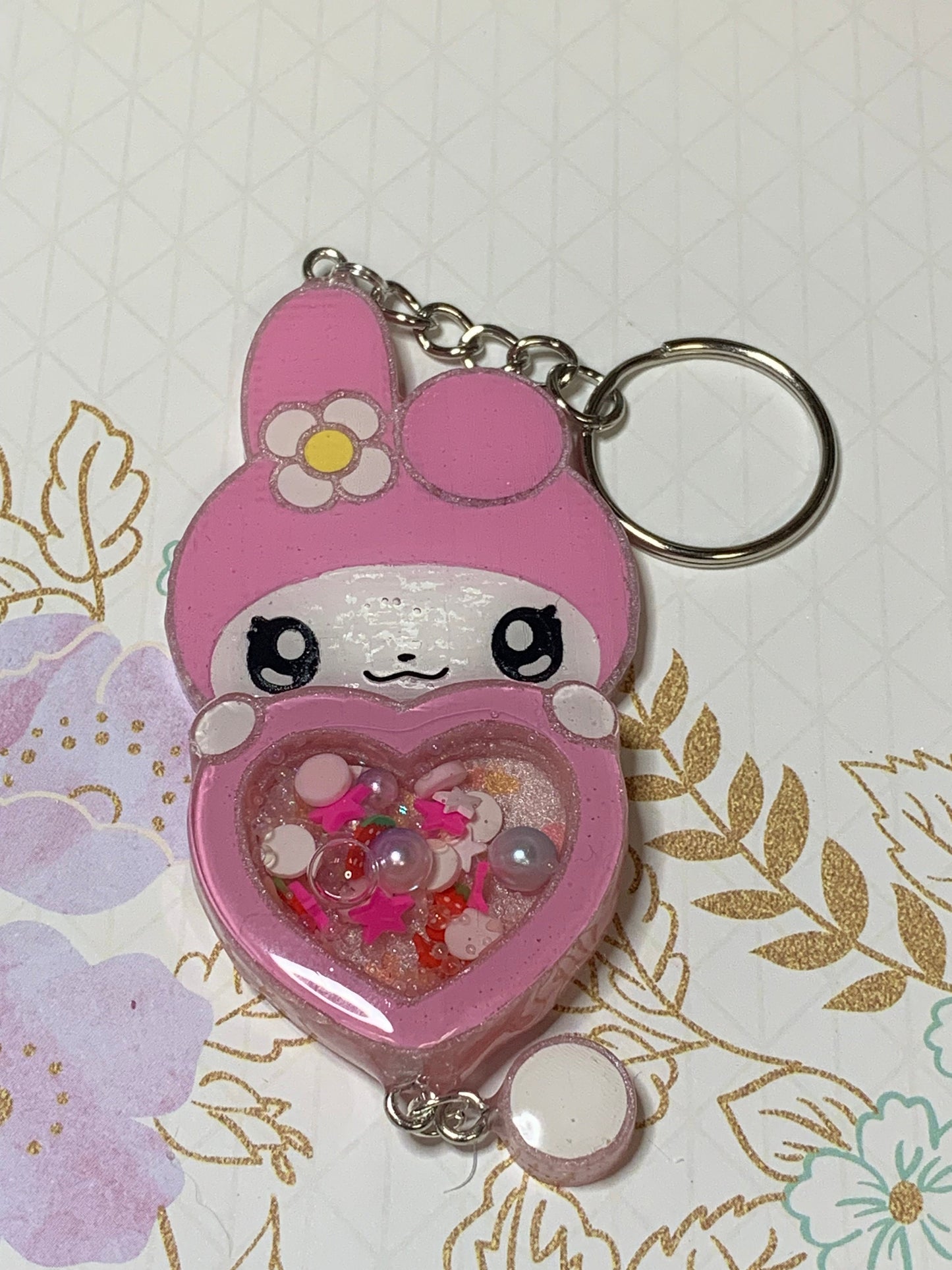 Made to Order Kawaii Kitty White Konnichiwa Hearts Set 2 Resin Anime Cosplay