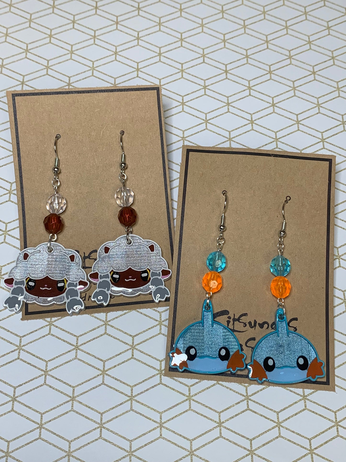 Made to Order Pocket Monster Fish Hook Earrings Set 5 Resin Cosplay Anime