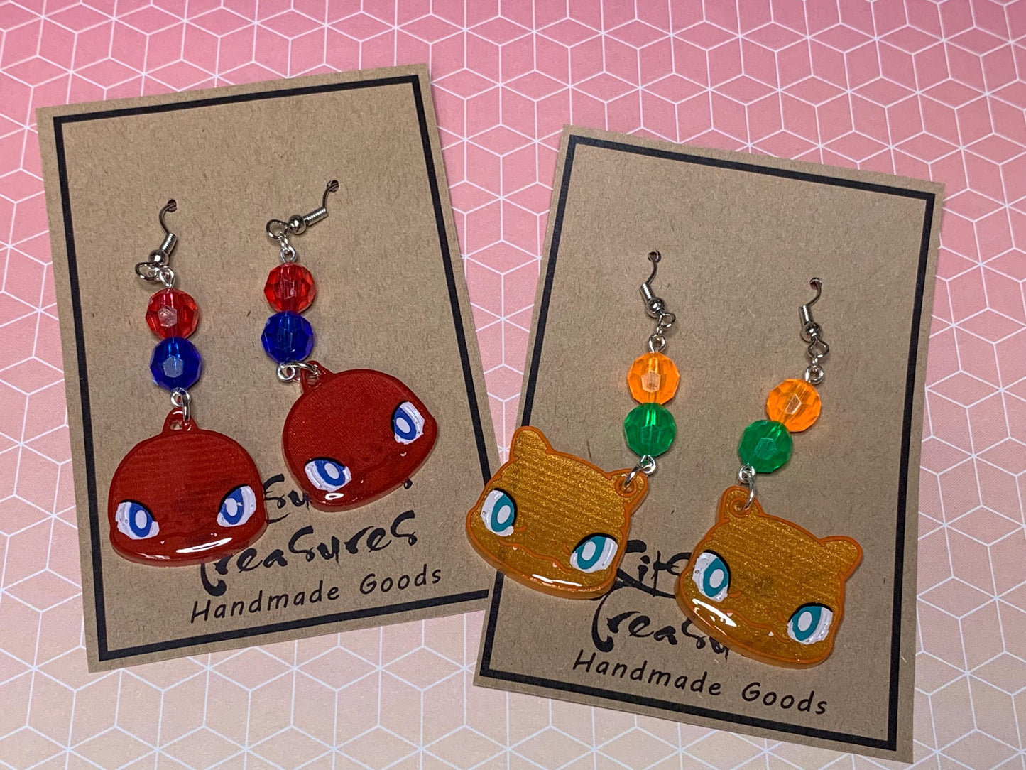 Made to Order - Poke Monster - Fish Hook Earrings - Set 09