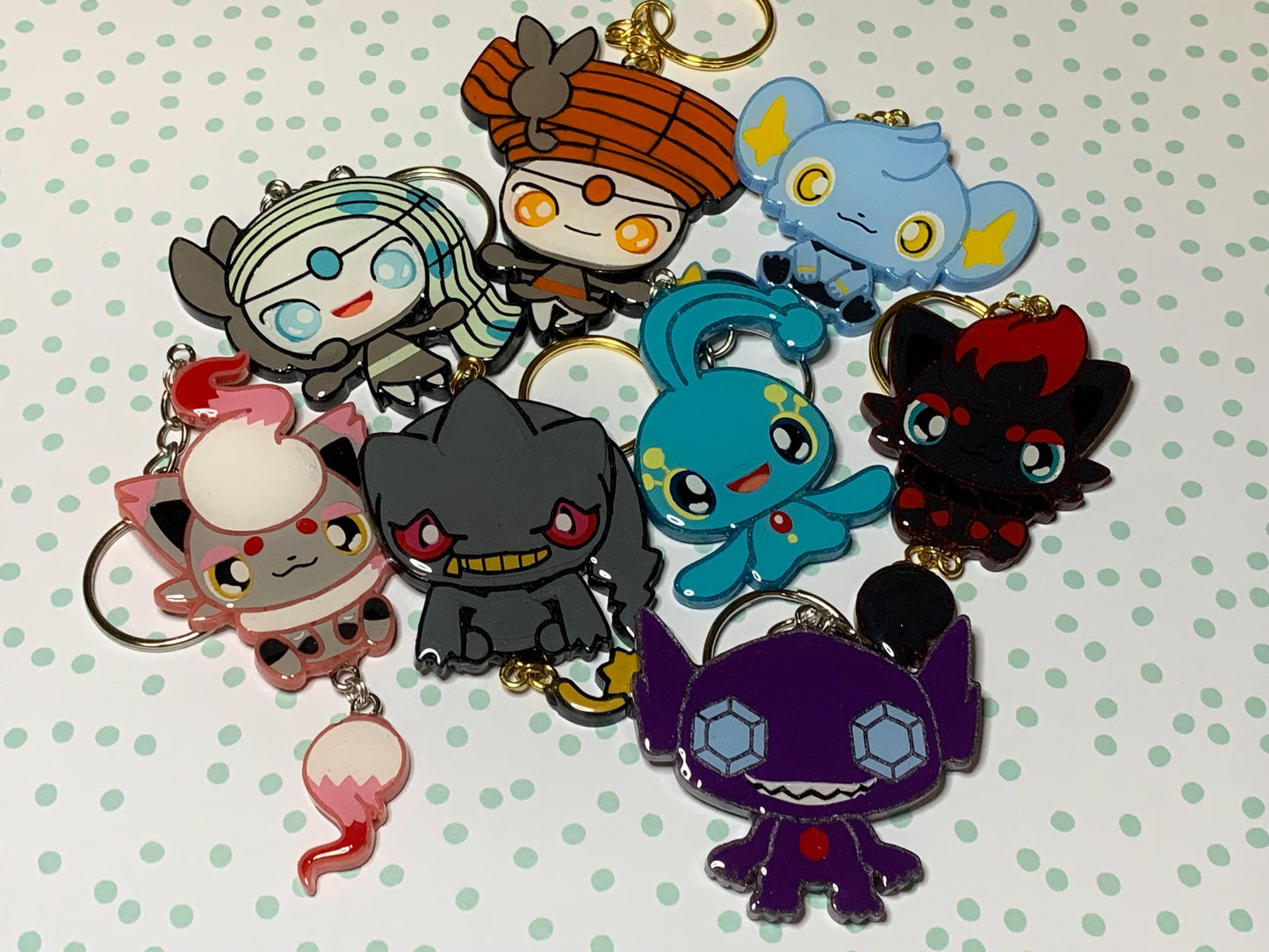 Made to Order Pocket Monster Dangle Tails Set 7 Resin Anime Cosplay Accessory