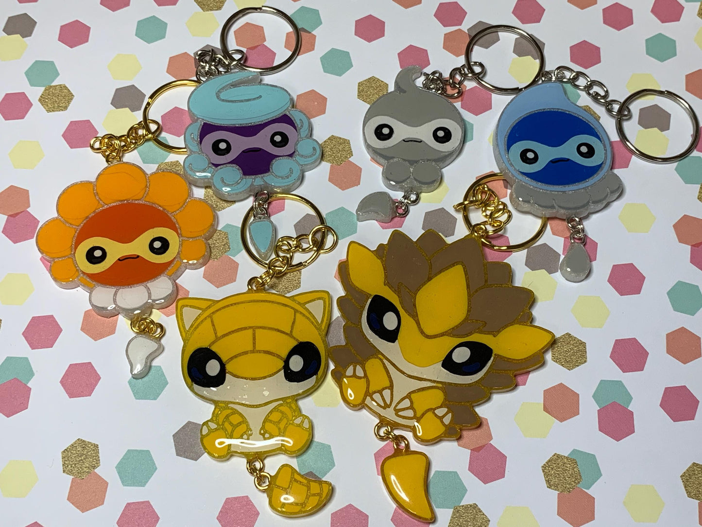Made to Order Pocket Monster Dangle Tails Set 9 Resin Anime Cosplay Accessory