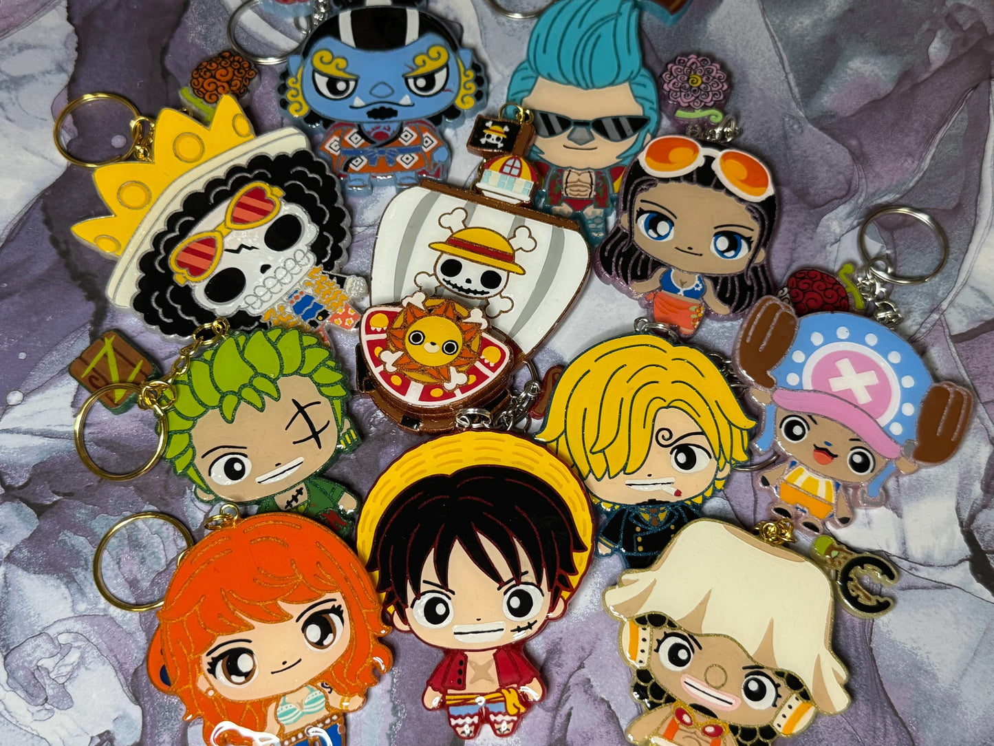 Handmade Resin Anime Accessories: Pirate Crew Phone Grip, Keychain, Magnet