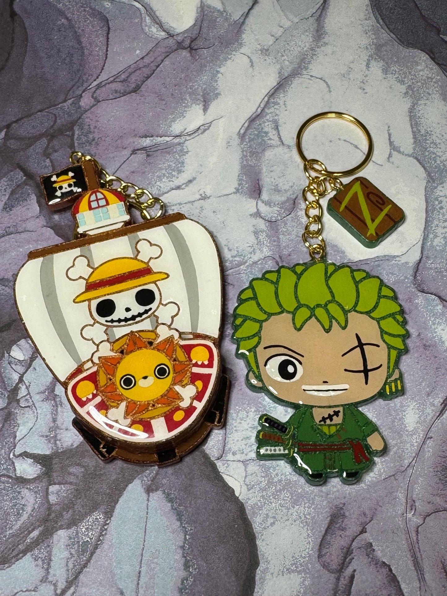 Handmade Resin Anime Accessories: Pirate Crew Phone Grip, Keychain, Magnet