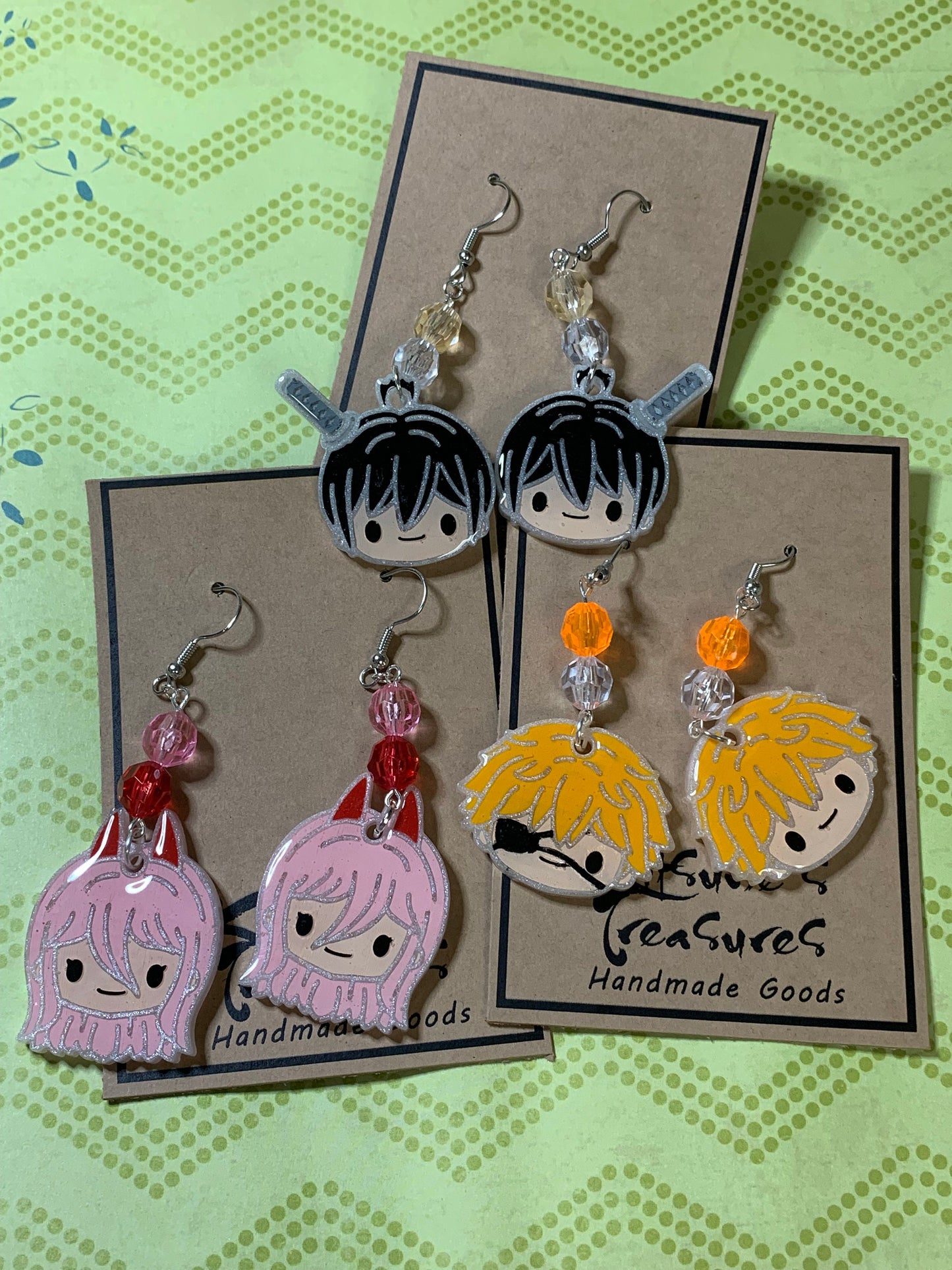 Made to Order - Chainsaw Man Fish Hook Earrings