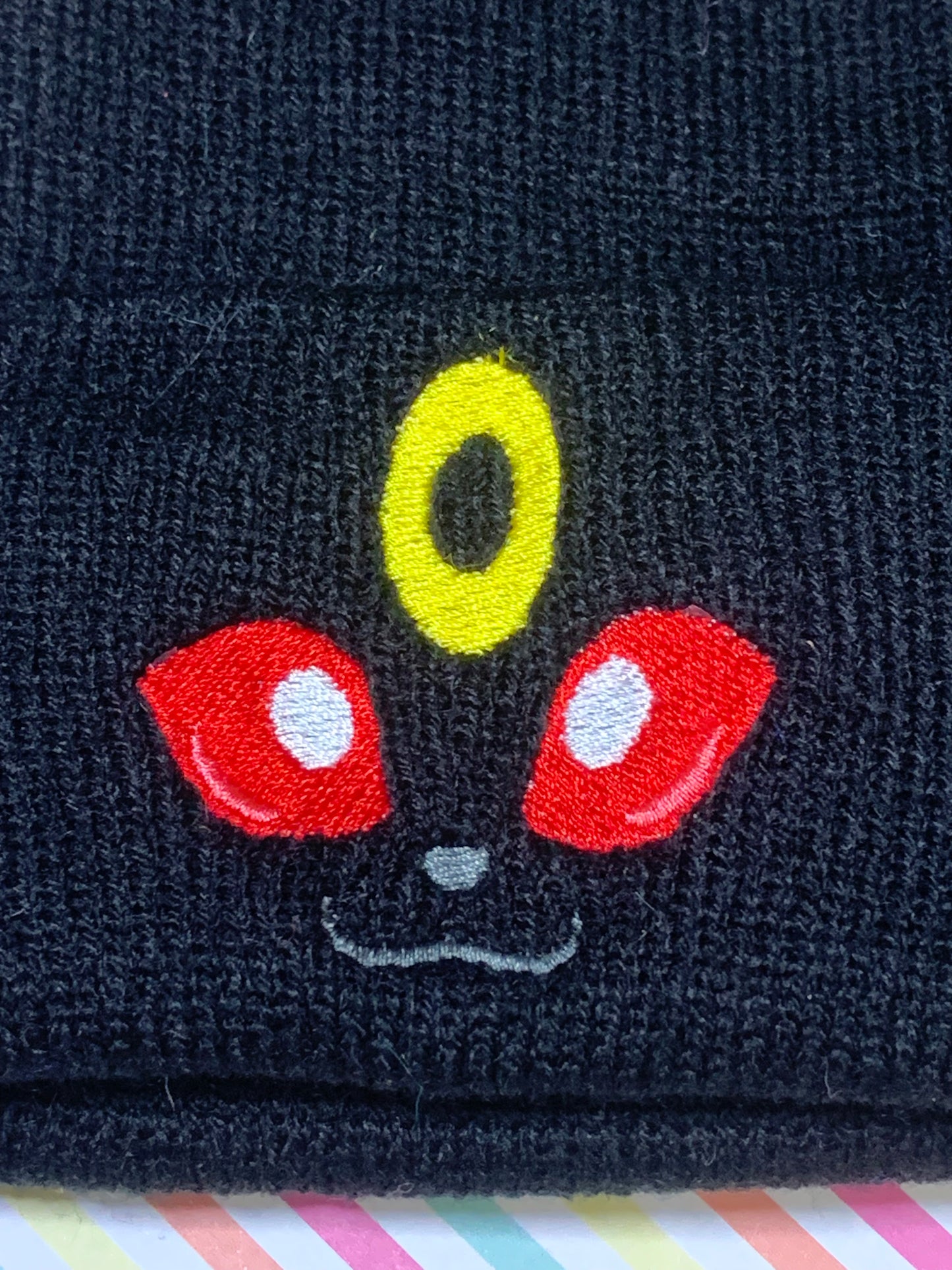 Pre-Made - Umbreon Embroidered Beanie