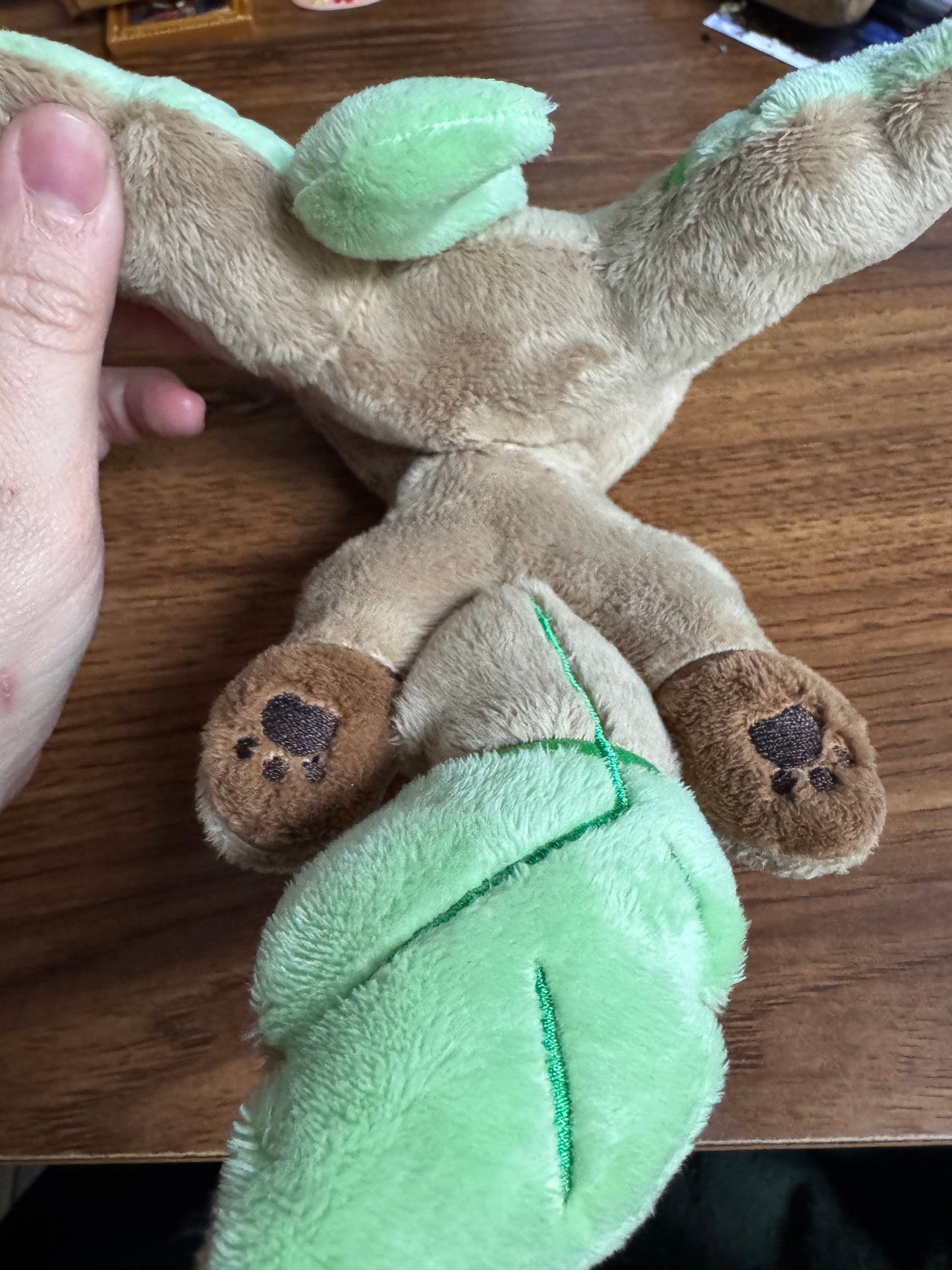 Clearance - Sm/Med SHINY Leaf Plush - Hand Sized - Handmade OOAK
