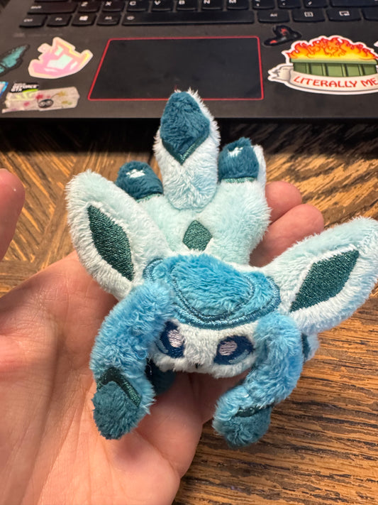 Clearance - Tiny Glaceon Plush - Palm Sized - Handmade OOAK