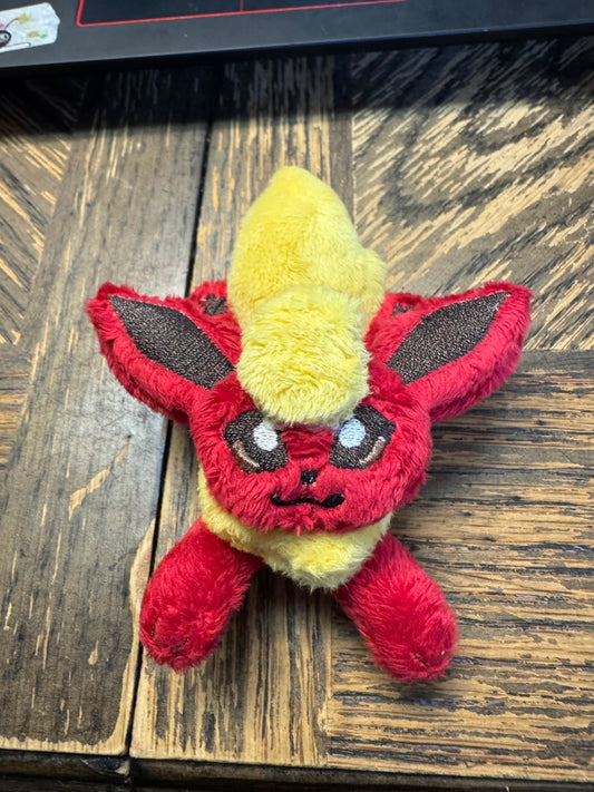 Clearance - Tiny Flareon Plush - Palm Sized - Handmade OOAK