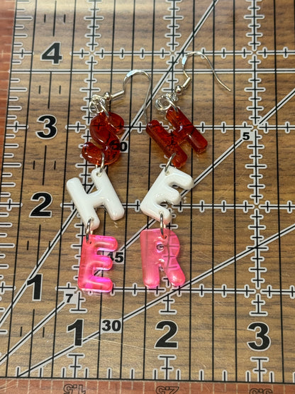 Made to Order - She/Her Pronouns - Fish Hook Earrings
