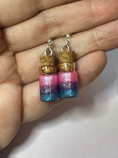 Made to Order - Pride Flag Potion Bottles - Fish Hook Earrings