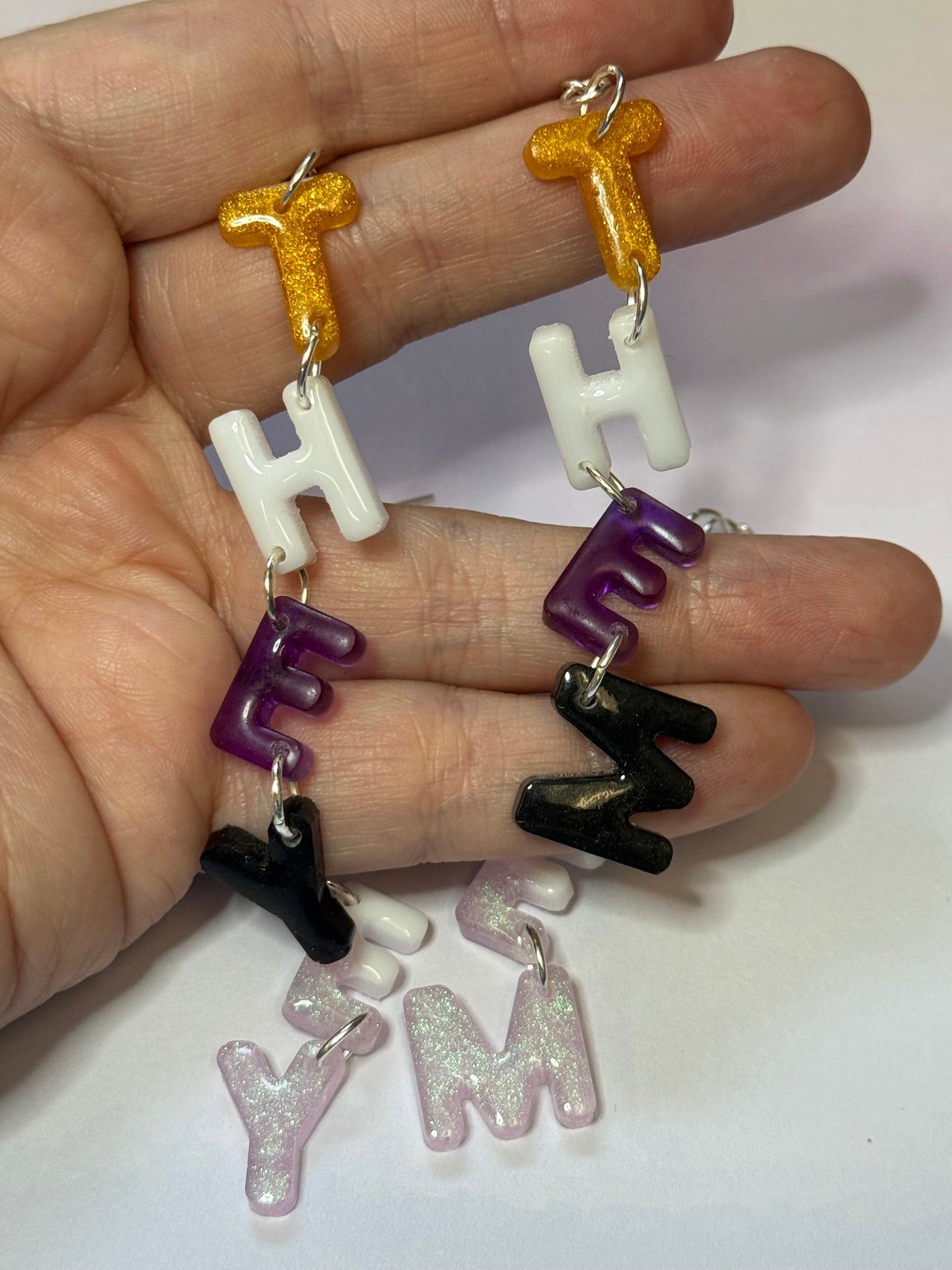 Made to Order - They/Them Pronouns - Fish Hook Earrings
