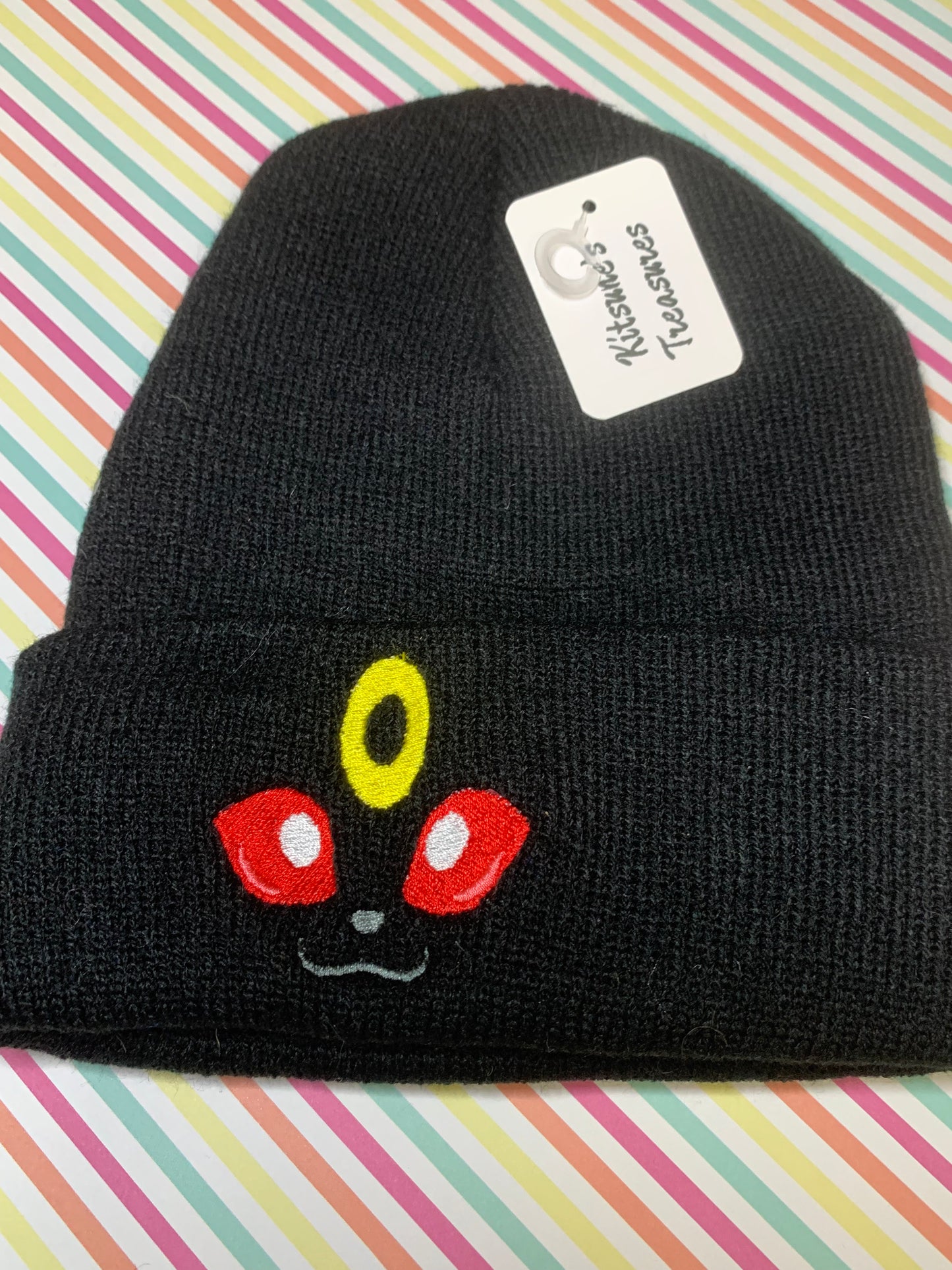 Pre-Made - Umbreon Embroidered Beanie