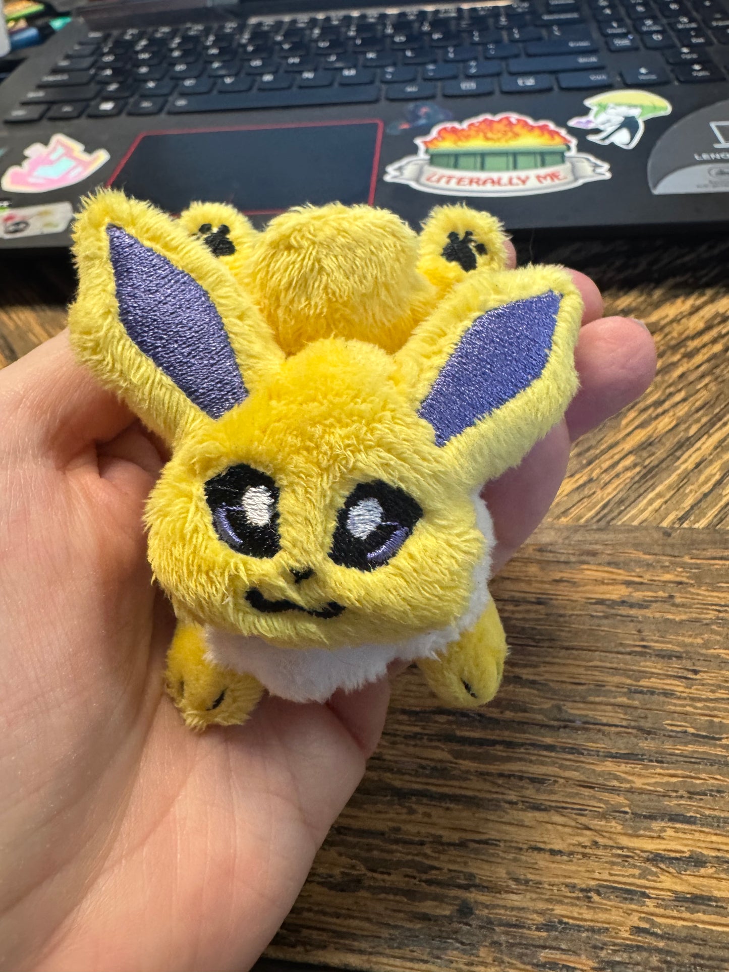 Clearance - Tiny Jolteon Plush - Palm Sized - Handmade OOAK