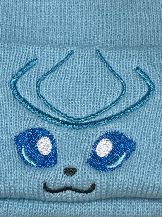 Pre-Made - Glaceon Embroidered Beanie