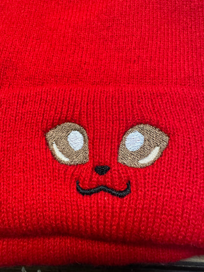 Clearance - Flare Beanie - Embroidered Knit - Handmade