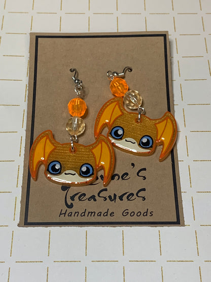 Made to Order - Digital Monsters - Fish Hook Earrings