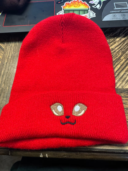 Clearance - Flare Beanie - Embroidered Knit - Handmade