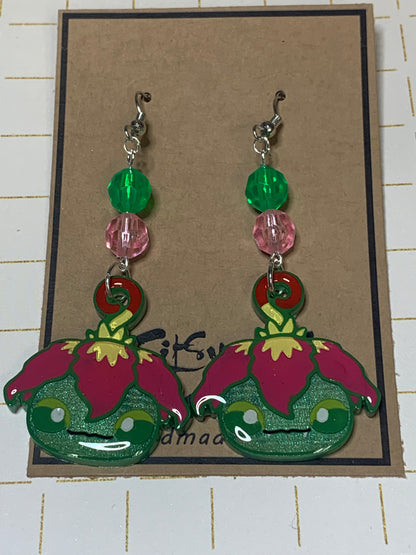 Made to Order - Digital Monsters - Fish Hook Earrings