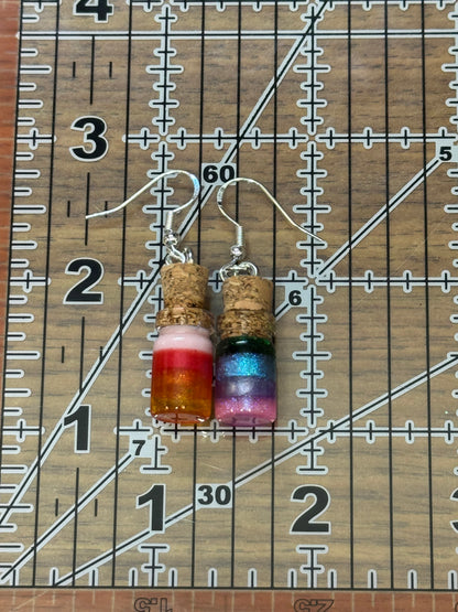 Made to Order - Pride Flag Potion Bottles - Fish Hook Earrings