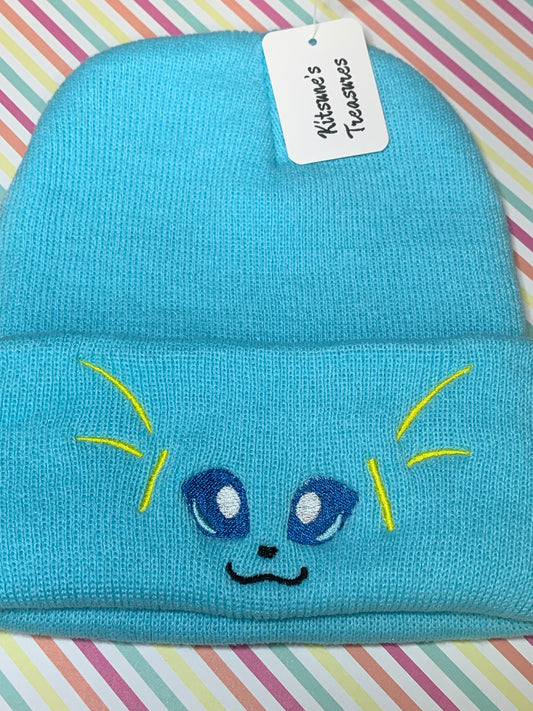 Pre-Made - Vaporeon Embroidered Beanie