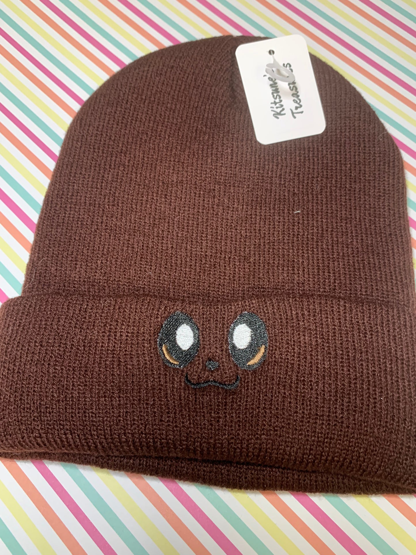 Pre-Made - Eevee Embroidered Beanie