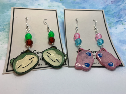 Made to Order - Poke Monster - Fish Hook Earrings - Set 01