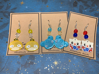 Made to Order - Poke Monster - Fish Hook Earrings - Set 03