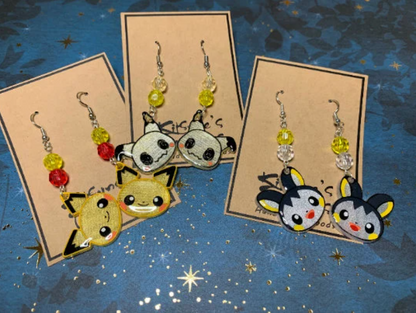 Made to Order - Poke Monster - Fish Hook Earrings - Set 04