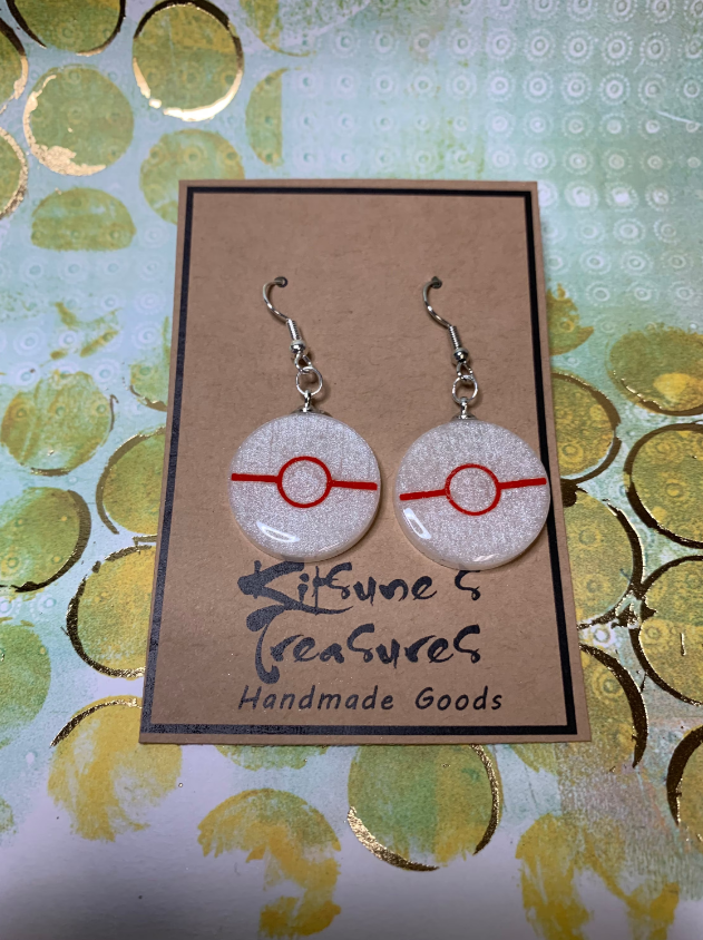 Made to Order - Pokeball Fish Hook Earrings