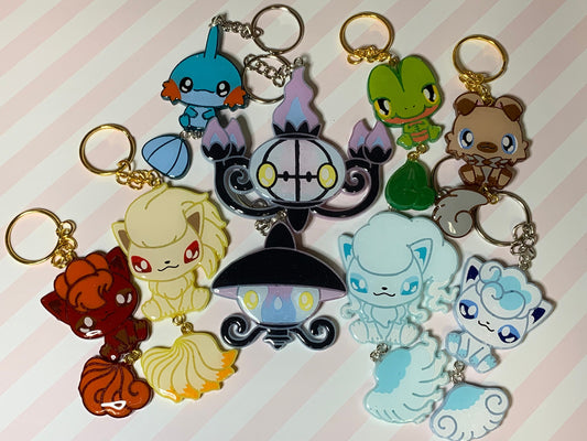 Made to Order Pocket Monster Dangle Tails Set 5 Resin Anime Cosplay Accessory