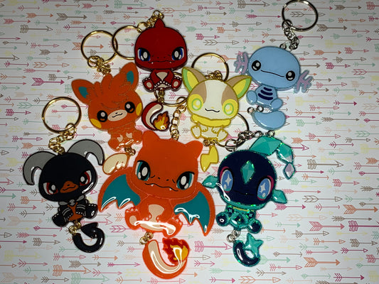 Made to Order Pocket Monster Dangle Tails Set 6 Resin Anime Cosplay Accessory