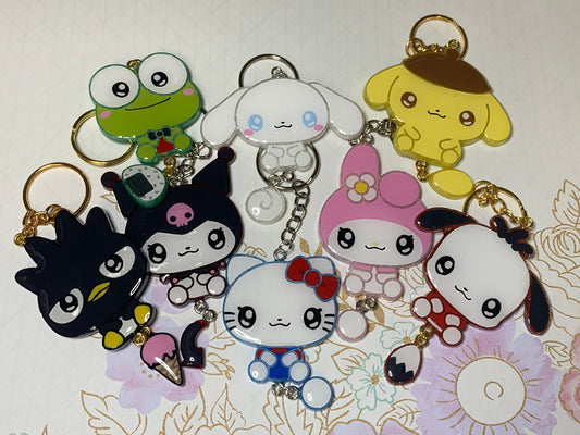 Made to Order Kawaii Kitty White Konnichiwa Flat Dangle Tail Resin Anime Cosplay