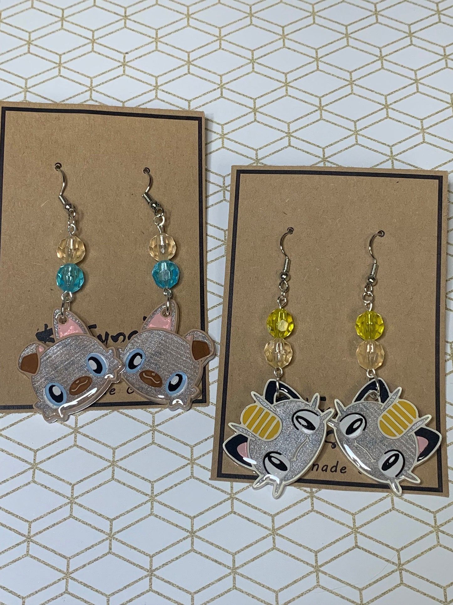 Made to Order Pocket Monster Fish Hook Earrings Set 6 Resin Cosplay Anime