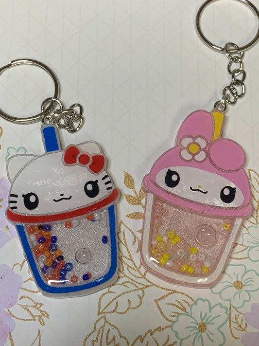 Made to Order Kawaii Kitty White Konnichiwa boba Teacups Resin Anime Cosplay