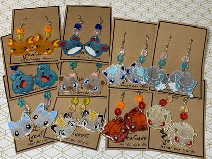 Made to Order - Poke Monster - Fish Hook Earrings - Set 05