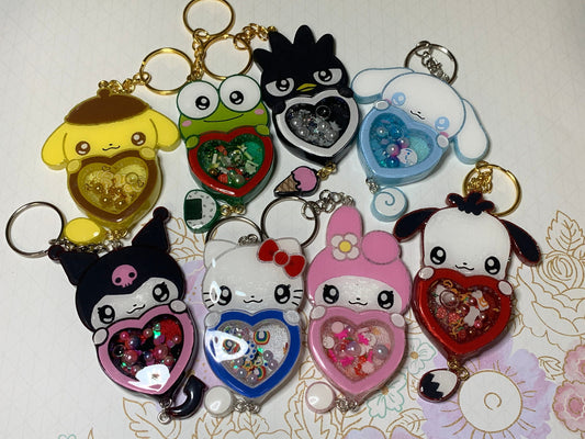 Made to Order Kawaii Kitty White Konnichiwa Hearts Set 2 Resin Anime Cosplay