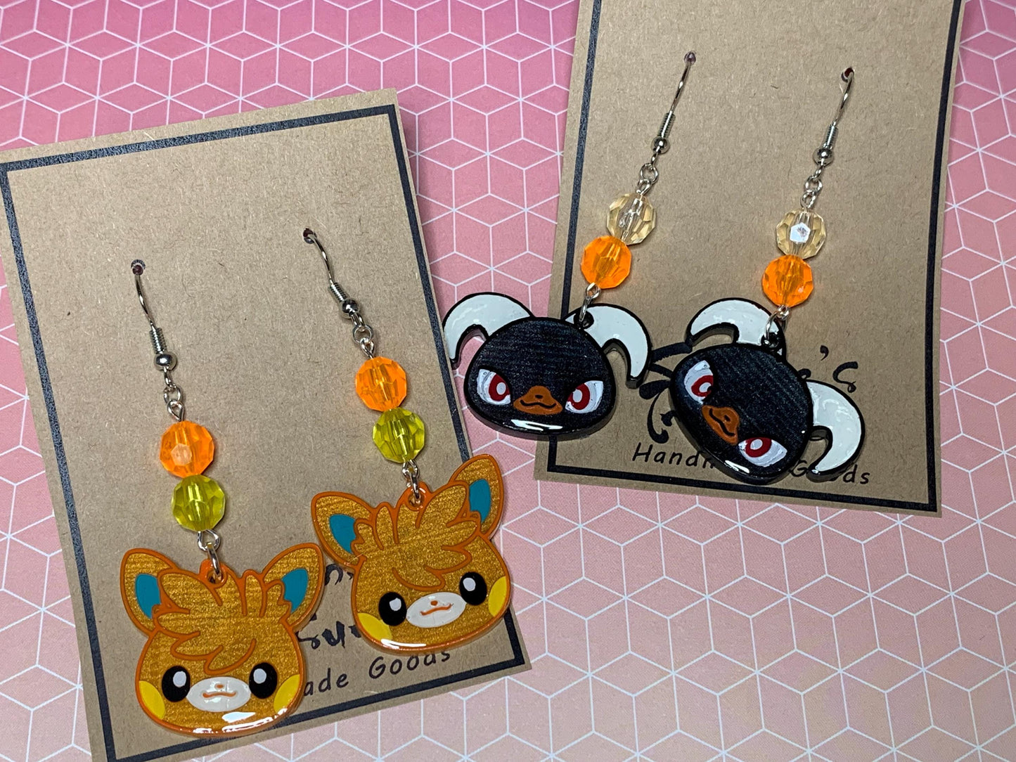 Made to Order - Poke Monster - Fish Hook Earrings - Set 09