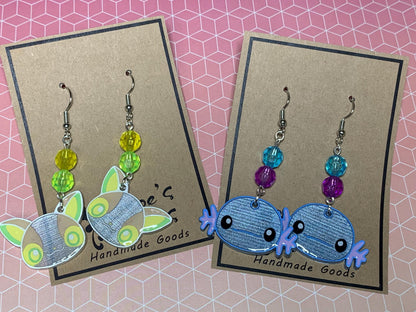 Made to Order - Poke Monster - Fish Hook Earrings - Set 09