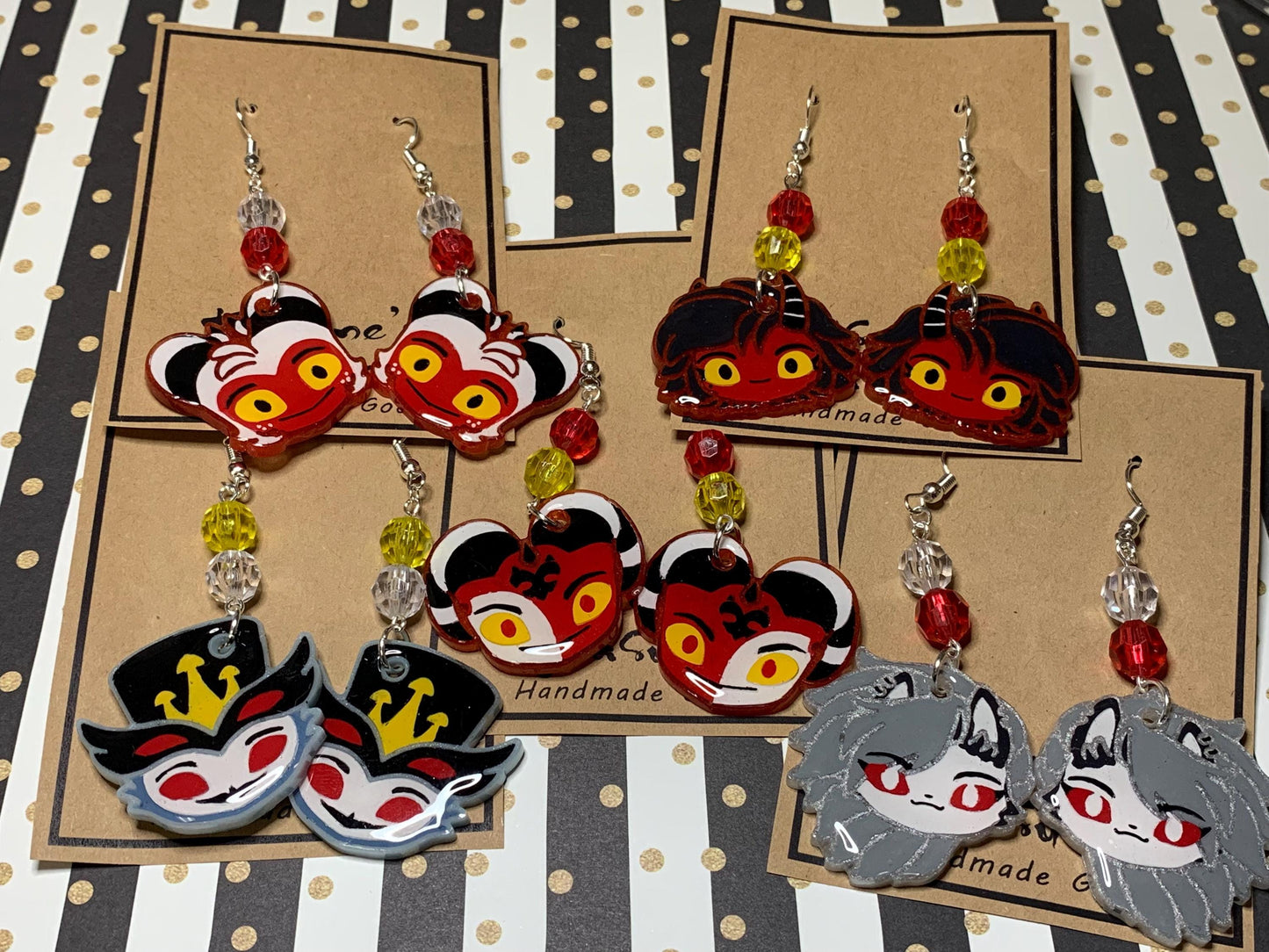 Made to Order Helluva Boss Demons Fishhook Earrings Anime Cosplay