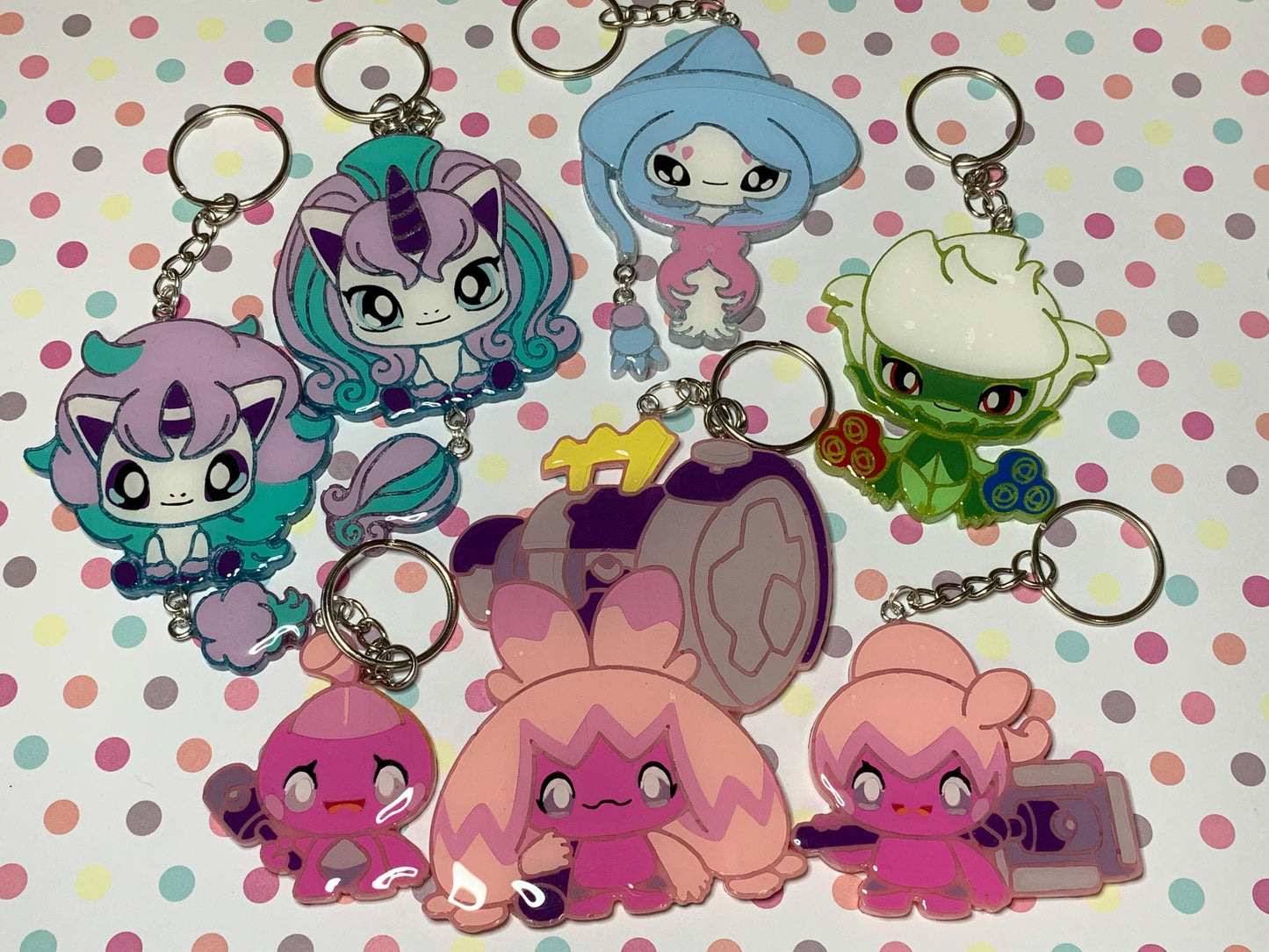 Made to Order Pocket Monster Dangle Tails Set 10 Resin Anime Cosplay Accessory