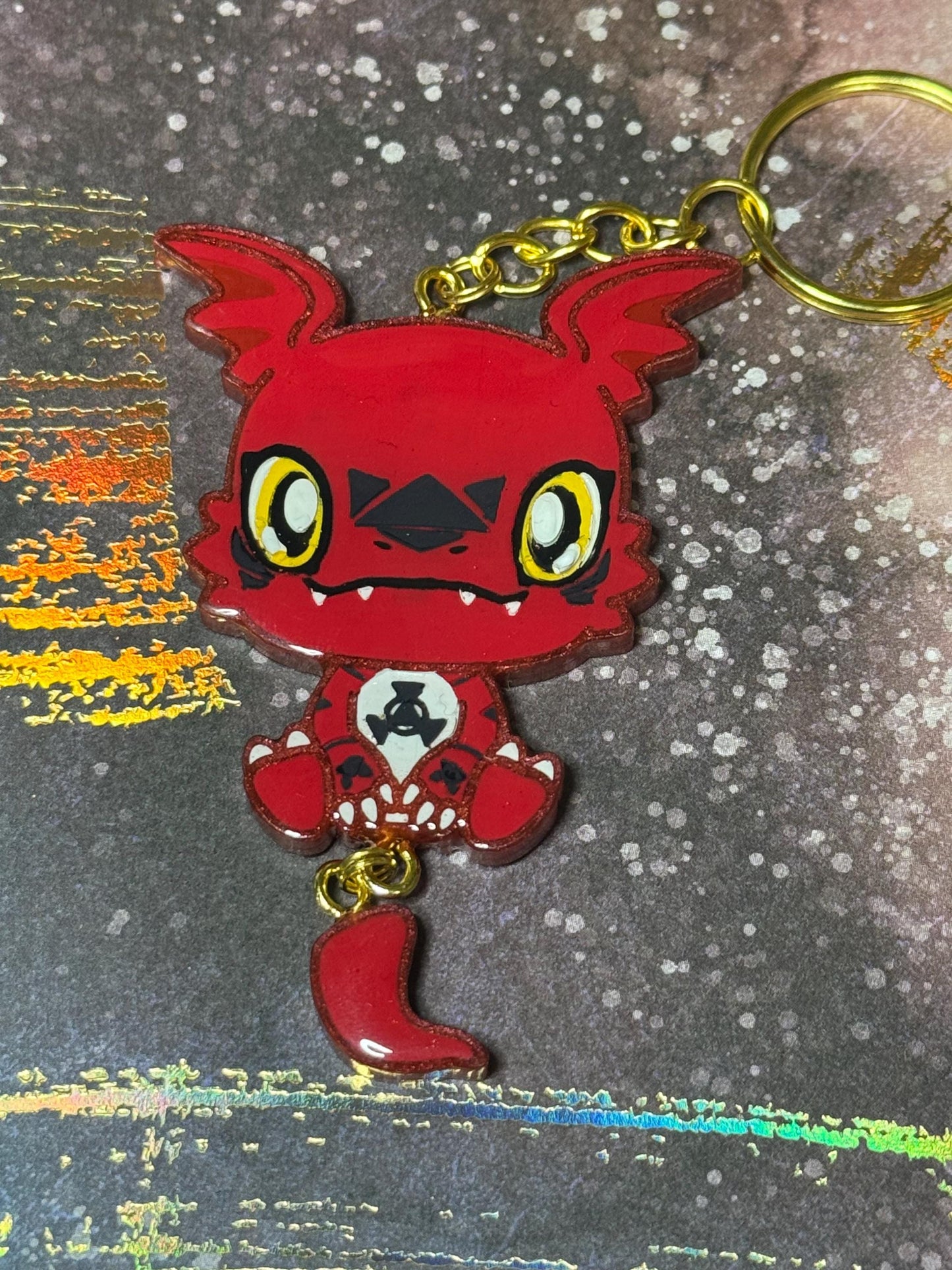 Made to Order Digital Monster Set 2 Dangle Tails Resin Anime Cosplay Accessory