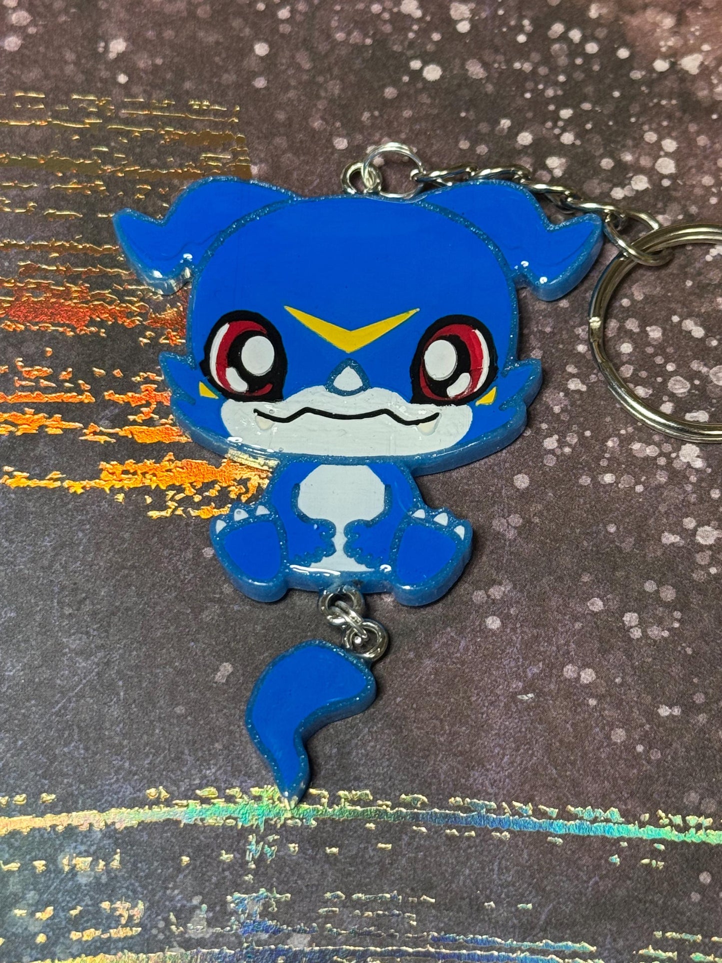 Made to Order Digital Monster Set 2 Dangle Tails Resin Anime Cosplay Accessory