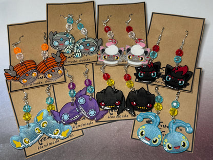 Made to Order - Poke Monster - Fish Hook Earrings - Set 11