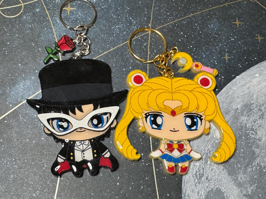 Made to Order Magical Sailor Girl Keychains Resin Anime Cosplay