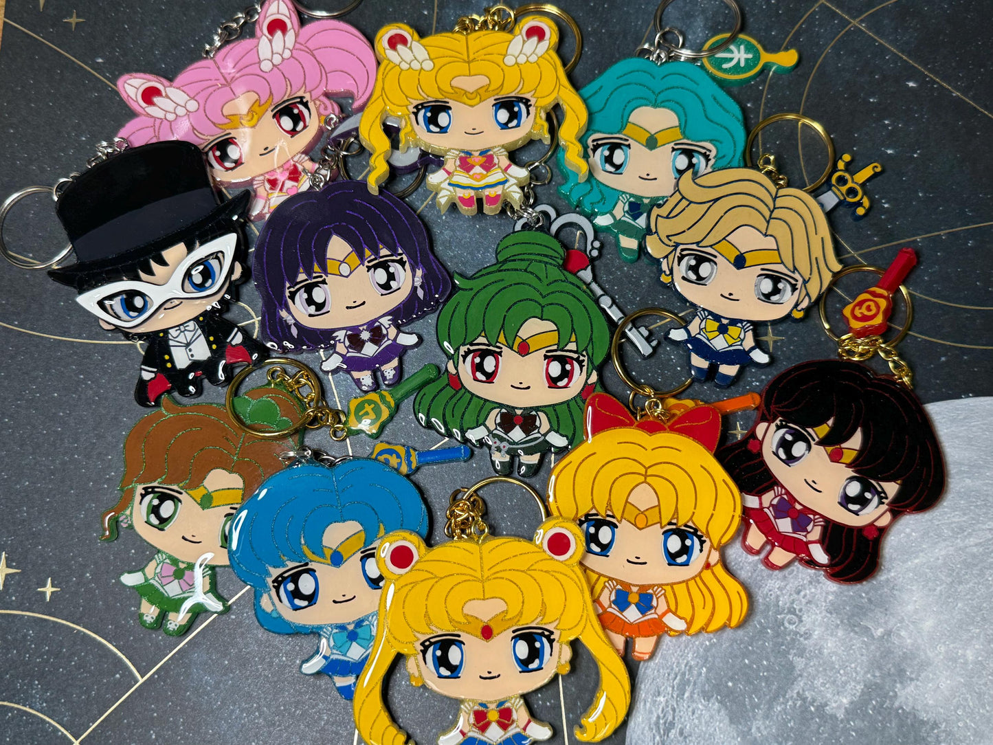 Made to Order Magical Sailor Girl Keychains Resin Anime Cosplay