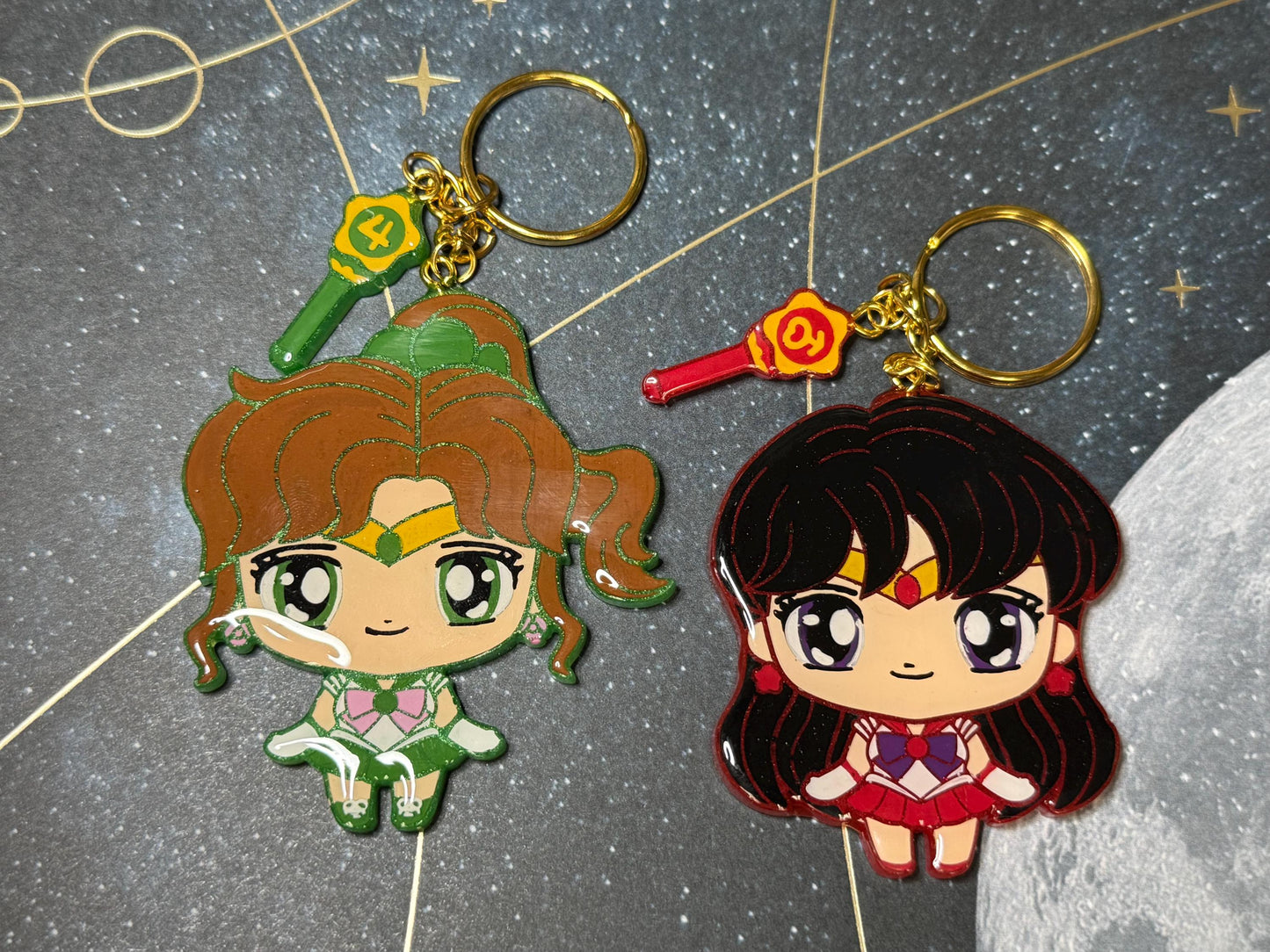 Made to Order Magical Sailor Girl Keychains Resin Anime Cosplay